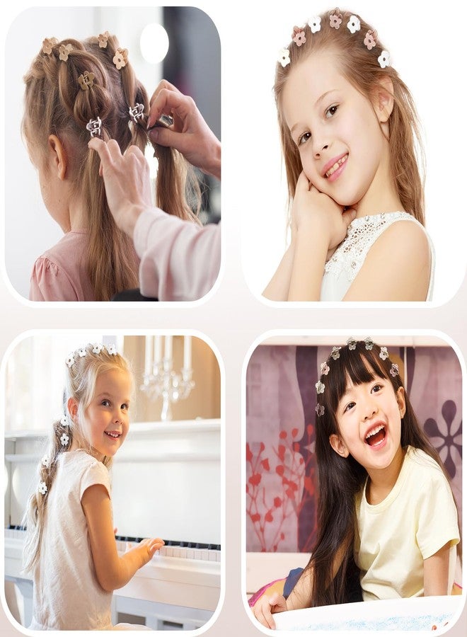 JANFUN Small Flower Hair Clips 100PCS, Mini Hair Clips Baby Claw Clips Cute Jaw Clips Hair Pins Hair Barrettes Toddler Hair Accessories for Women Girls Kids Teens, Neutral Colors - Image 4